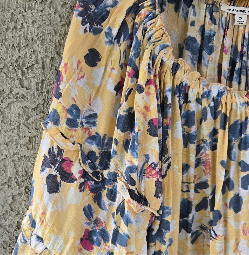 Zac & Rachel Woman Yellow Floral Blouse - Picture 2 of 8